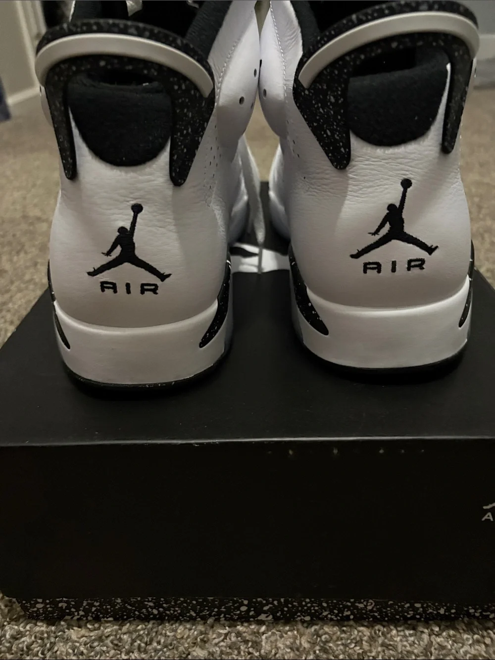 Jordan Retro High-Top Sneakers in White and Black